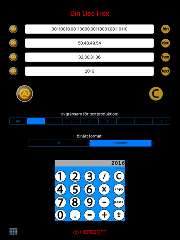 Bin Dec Hex Text Converter with Calculator screenshot 2