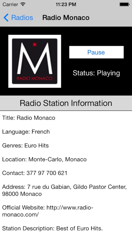 Monaco Radio Live Player (French / le français)