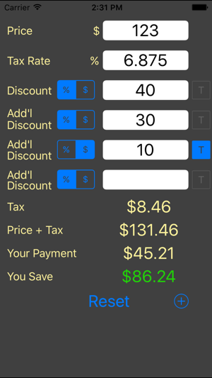 Sales Tax and Discount Calculator shoppi