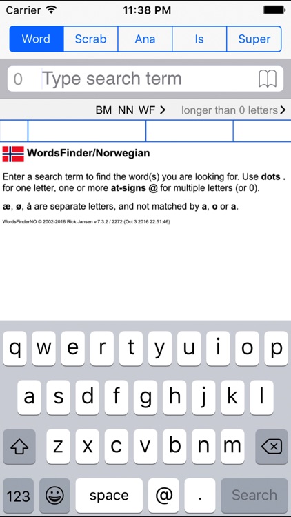 Norsk Words Finder/Norwegian Bokmål/Nynorsk PRO
