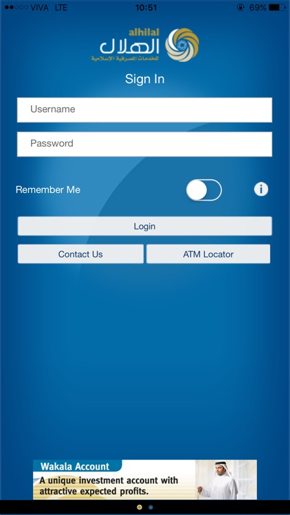 AUB Alhilal M-Bank for Mobile