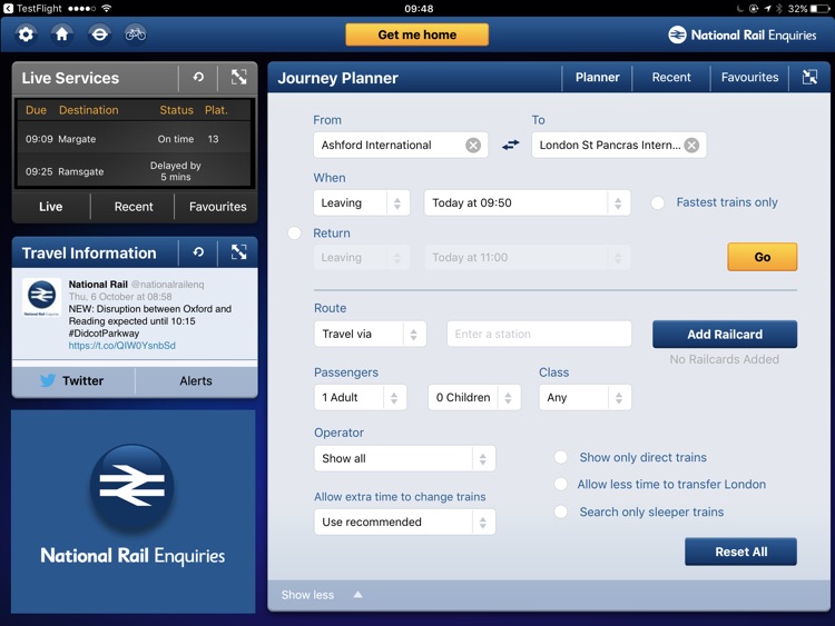 National Rail Enquiries for iPad