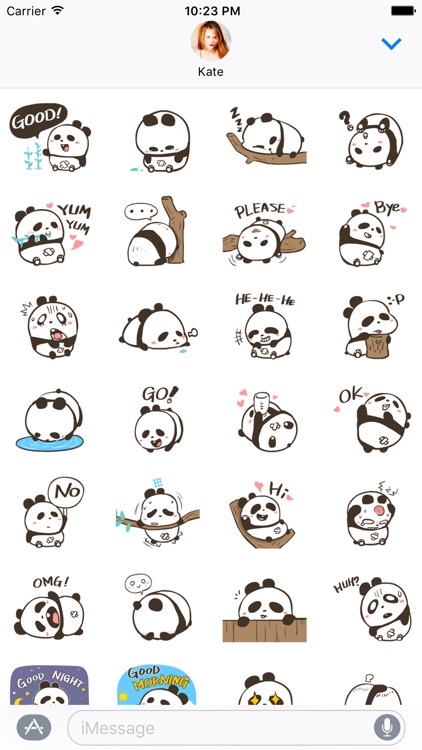 Cute Panda Stickers Pack for iMessage - Baby Panda