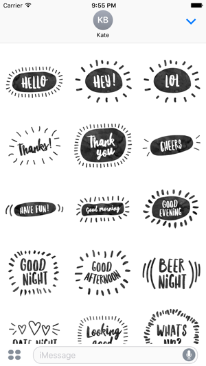 Hello Stickers for iMessage - Black & White ed.(圖2)-速報App