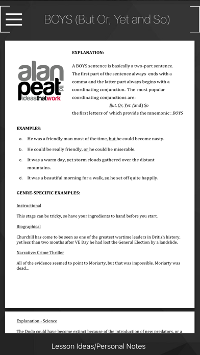The Alan Peat Pocket App of Exciting Sentences screenshot 3
