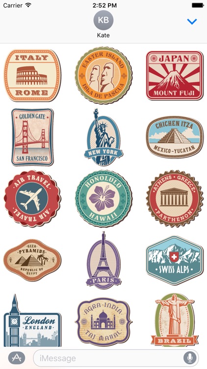 Famous Places Stickers and Badges