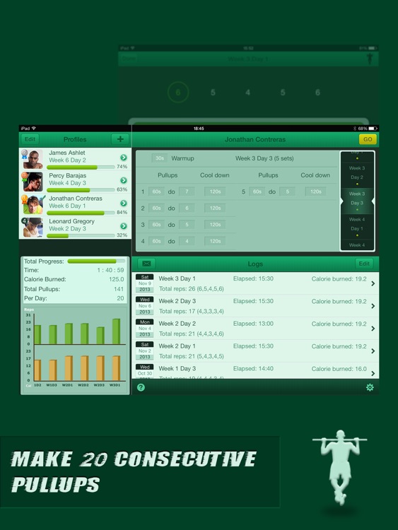 Pullups Coach Pro for iPad - Do 20 Pull Ups