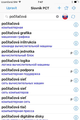 Slovník PCT+ rusko-slovenský screenshot 2
