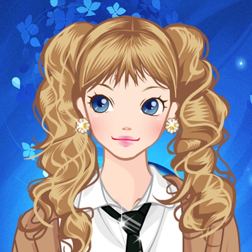 School Uniform Beauty Girl Dress Up Prom Salon Icon