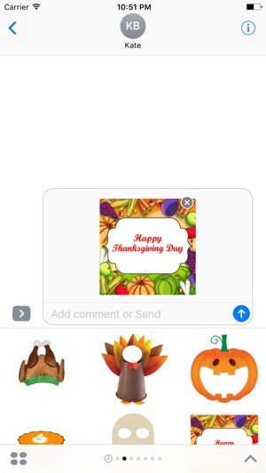 Thanksgiving Costumes Stickers for iMess