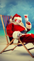 Photomontage with Santa Claus in Christmas Captura de tela 2