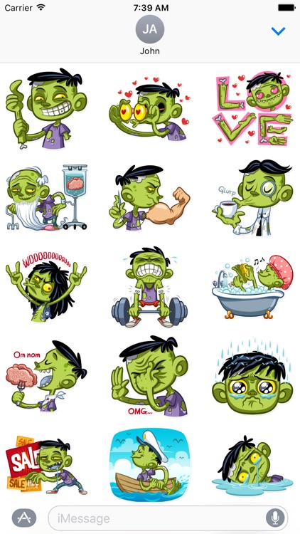Zombie Boy for Hallowen - Sticker pack iMessage by Hiep Nguyen