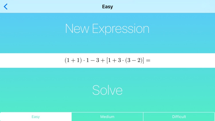 Mathematical Expressions - Generator and Solver