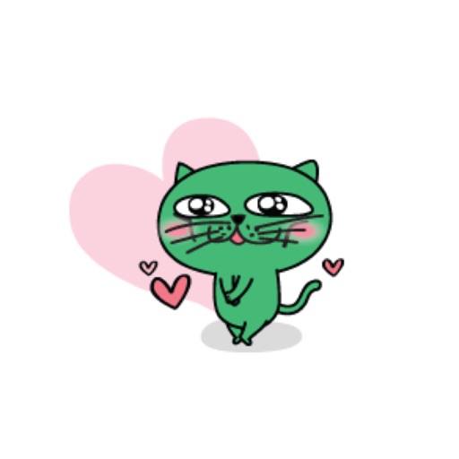 Greeny The Cat Animated Sticker