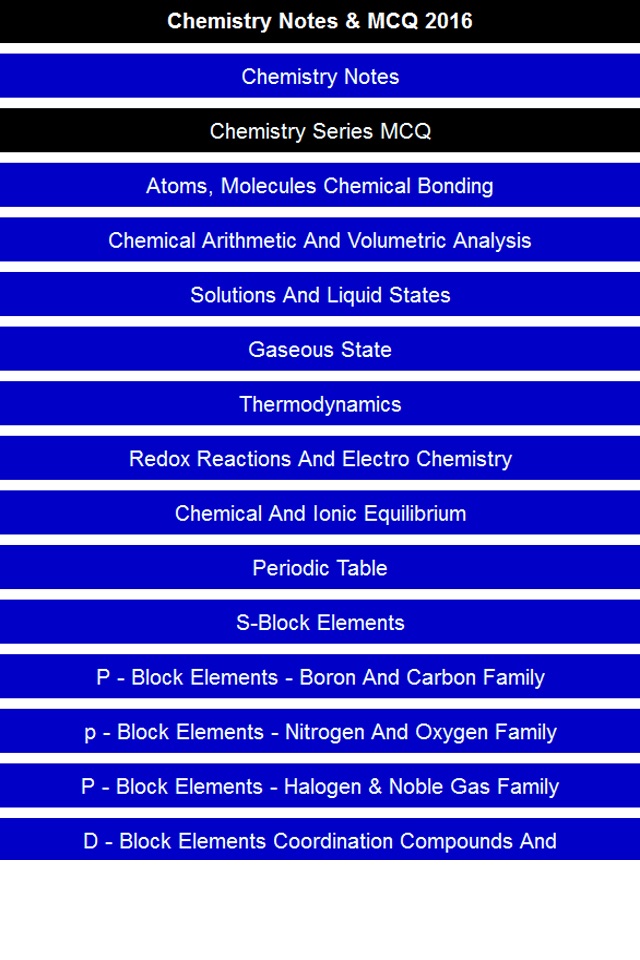 Chemistry Notes & MCQ screenshot 2