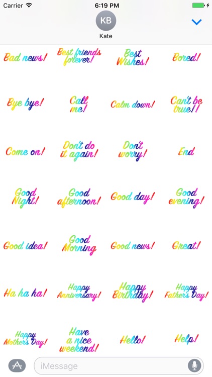 Expressions Colourful Stickers for iMessage