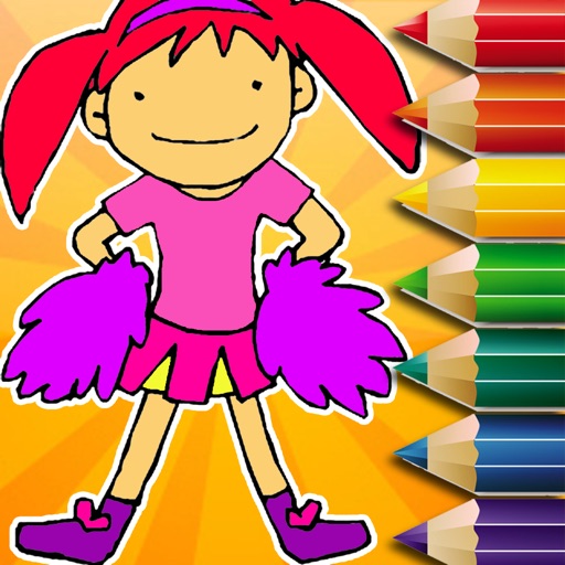 Fashion Game Coloring Page Cheerleader Version Icon