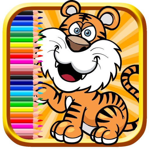 Kids Monster Tiger Cutie Coloring Book Paint Game icon