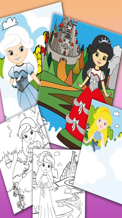 Paint princes in princesses coloring game