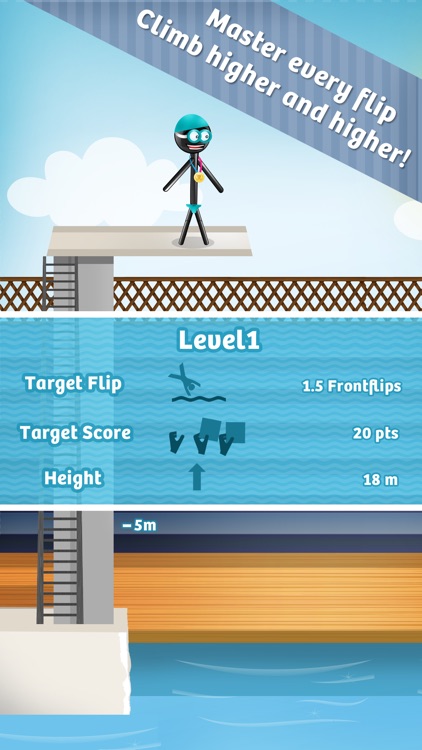 Stickman High Diving - Touch, Jump & Flip!
