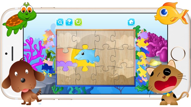 Dog Cat Pets Cartoon Jigsaw Puzzles Games for Kids(圖2)-速報App