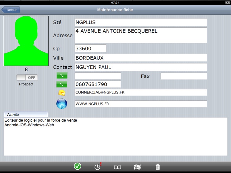 Gestion des prospects Tablet PRO