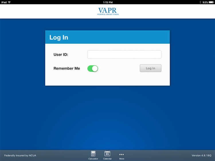 VAPR MOBILE BANKING For iPad