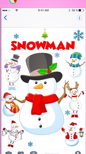 Snowman Emoji - Winter Sticker Pack for 