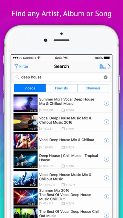 Play Video - Music Tube & playlist for youtube