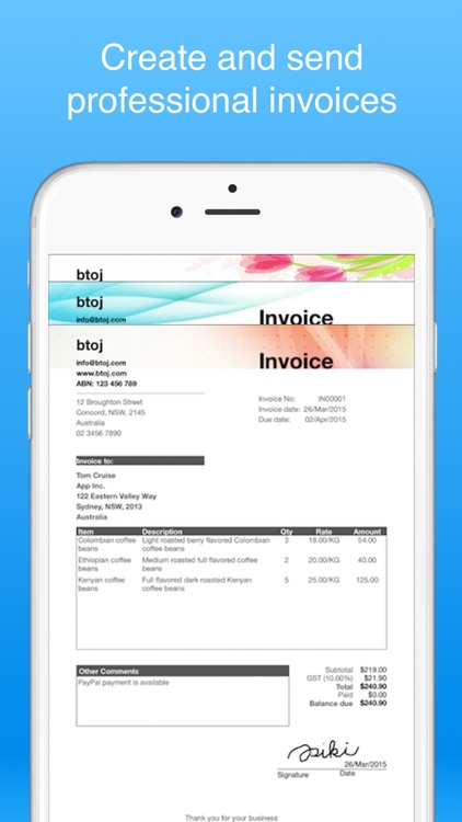 invoice maker Pro - Create invoices on the go