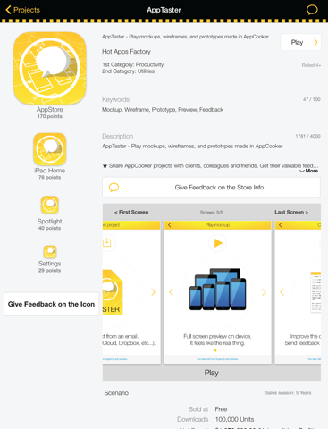 App Taster - Play mockups, wireframes, and prototypes designed in App Cooker Utilities