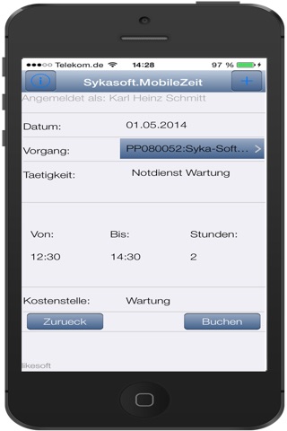 iSykasoftCloudZeiterfassung screenshot 2