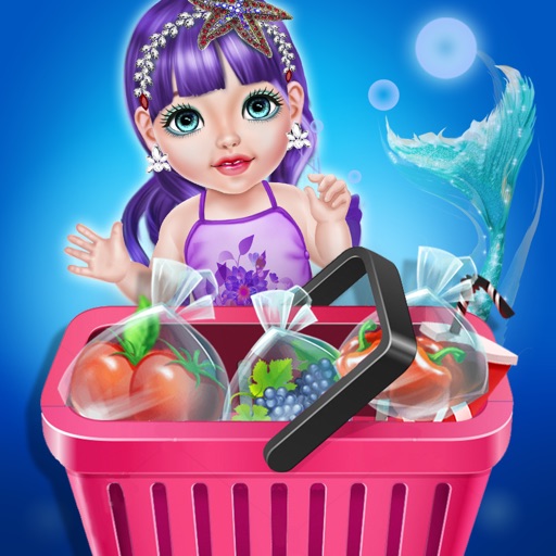Mermaid supermarket shopping Icon
