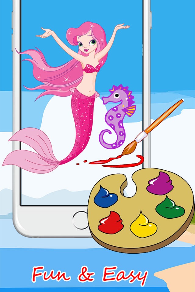 ! Little Mermaid Princess Coloring Pages Therapy screenshot 2