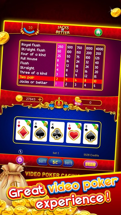 Video Poker VIP - Classic casino simulating game screenshot 3