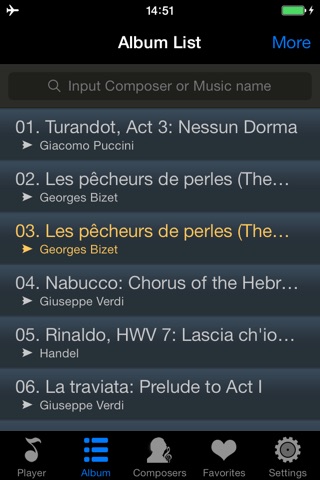 opera classical music songs - extreme mini player screenshot 4