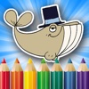 Big Whale Animal Coloring Page Draw Game Edition