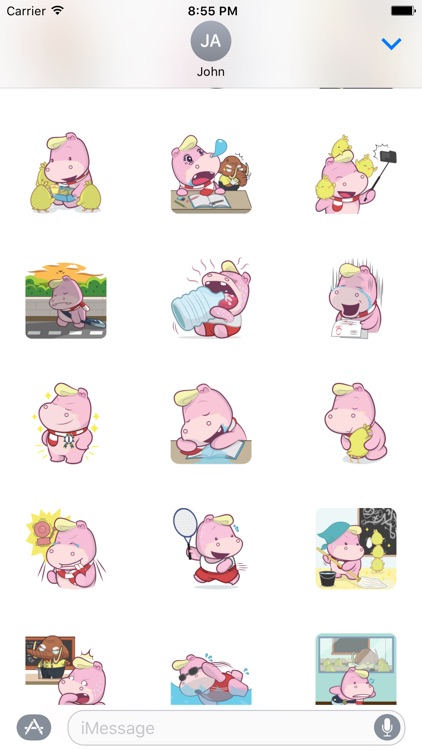 Cute Pink Rhino sticker pack screenshot-3