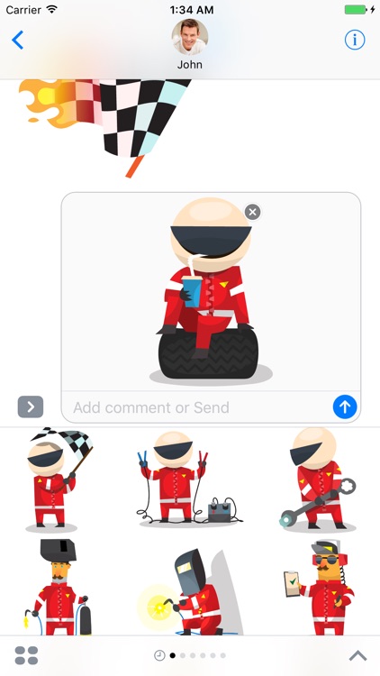 Racer stickers for iMessage