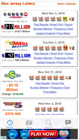 Nj Mega Millions Payout Chart