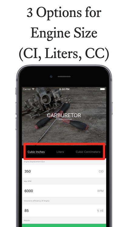 Carburetor CFM Calculator