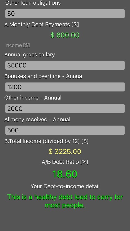 Debt 2 Income Calculator