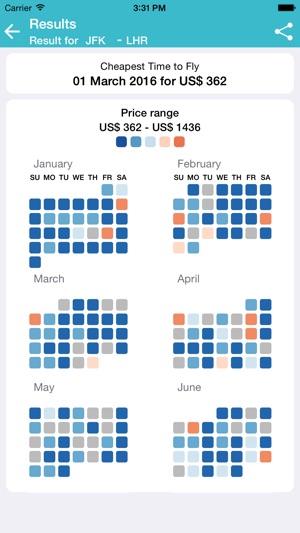 Cheap Flights Calendar(圖2)-速報App