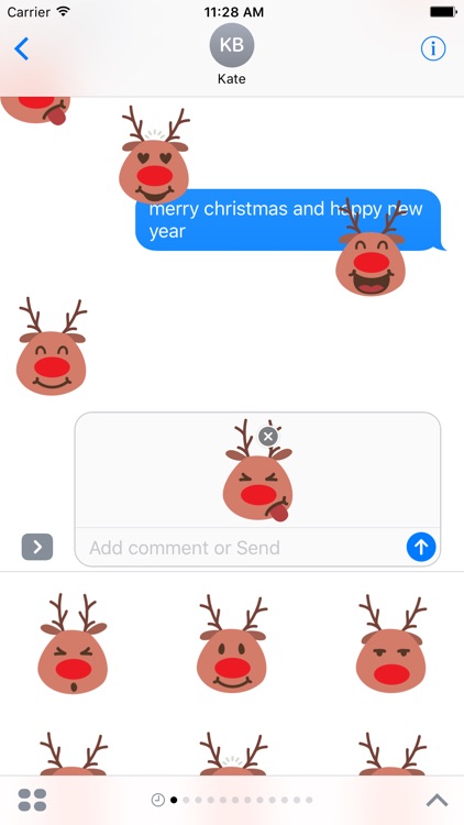 Funny reindeer for Christmas emojis - Fx Sticker