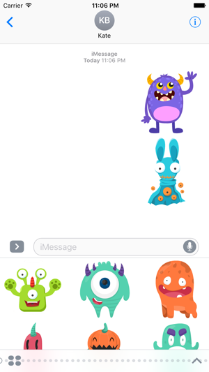 Cute Monster Stickers For iMessage