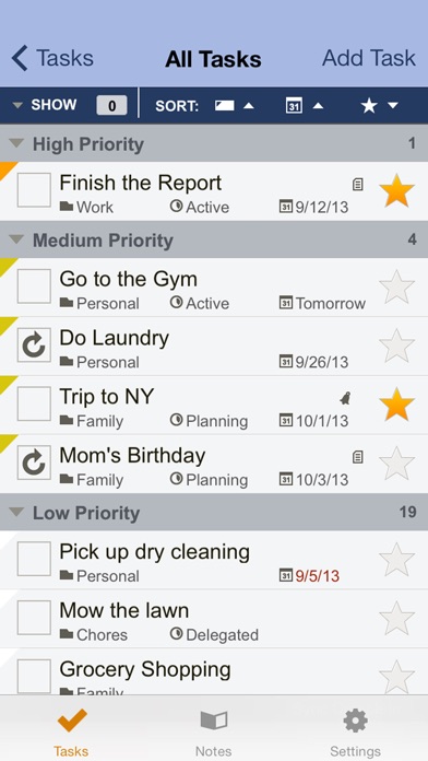 Toodledo: Todo Lists - Notes - Outlines - Habitsのスクリーンショット