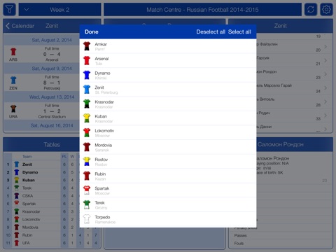 Russian Football 2014-2015 - Match Centre screenshot 4