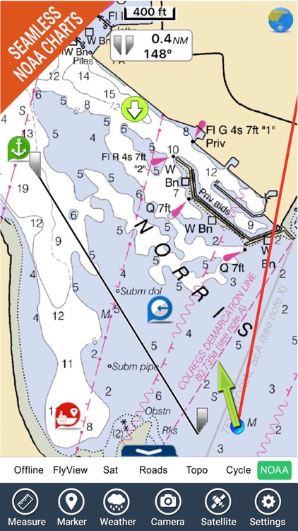 Boating USA GPS map nautical offline fishing chart