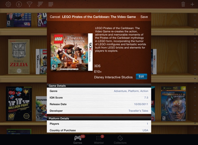 Video Games Manager for iPad