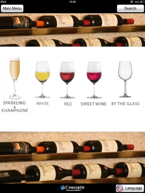 eMenu wine list